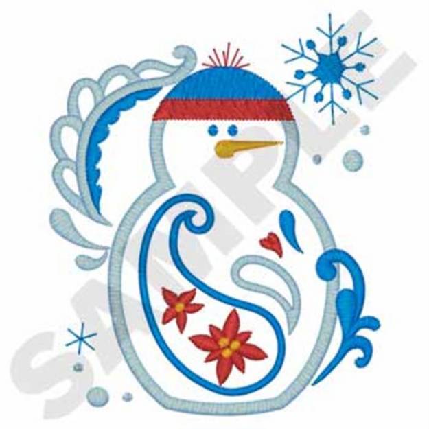 Picture of Paisley Snowman Machine Embroidery Design