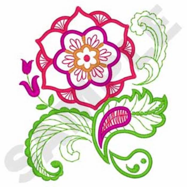 Picture of Paisley Flower Machine Embroidery Design