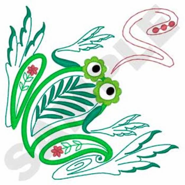 Picture of Paisley Frog Machine Embroidery Design