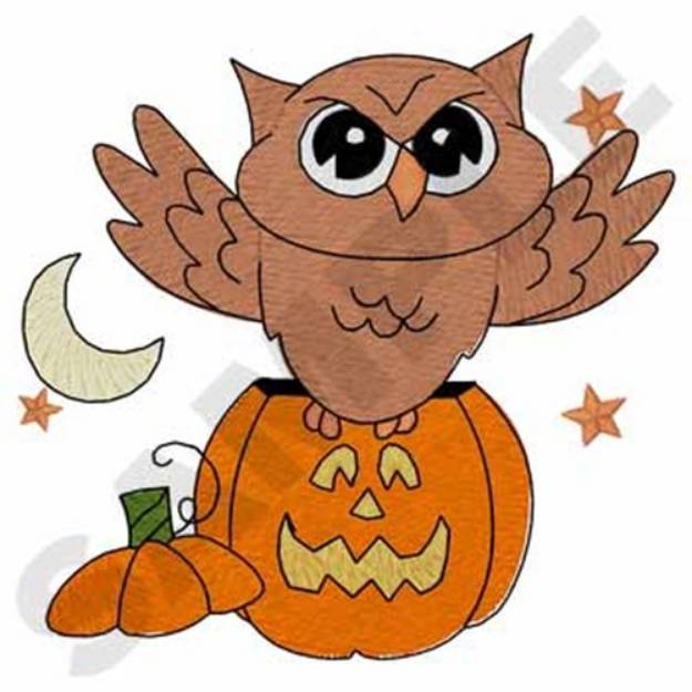 Picture of Hallowwen Owl Machine Embroidery Design