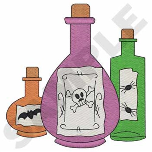 Potion Bottles Machine Embroidery Design