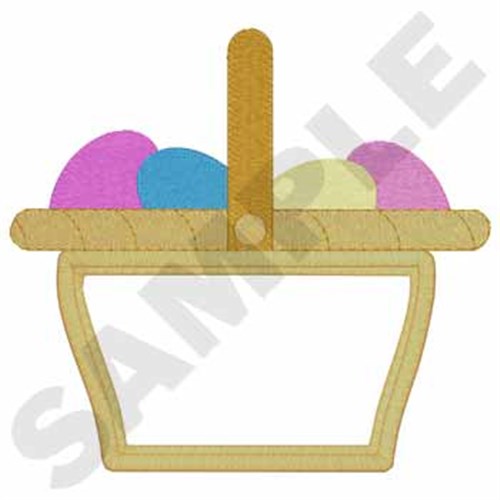 Easter Basket Applique Machine Embroidery Design