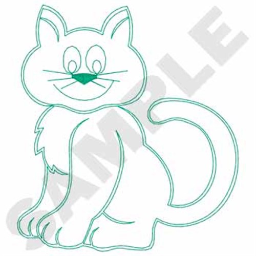 Cat Outline Machine Embroidery Design
