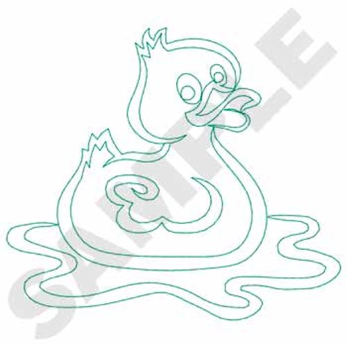 Ducky Outline Machine Embroidery Design