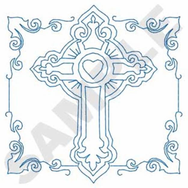 Picture of Lutheran Cross Quilt Square Machine Embroidery Design