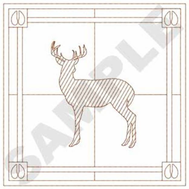 Picture of Deer Quilt Square Machine Embroidery Design