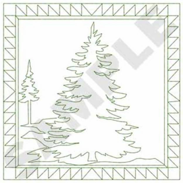 Picture of Pine Quilt Square Machine Embroidery Design