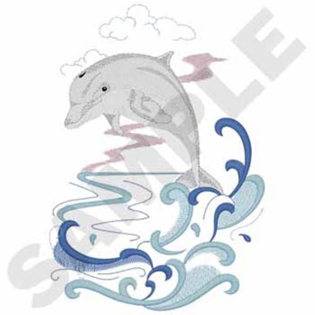 Picture of Dolphin Machine Embroidery Design