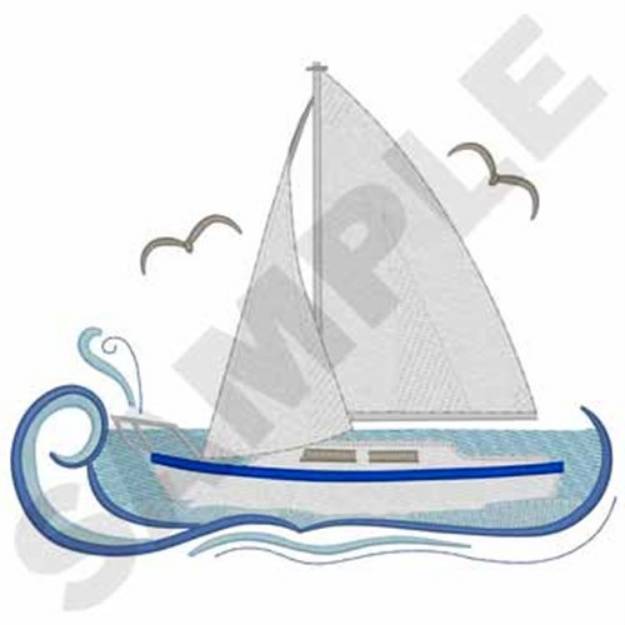 Picture of Sailboat Machine Embroidery Design