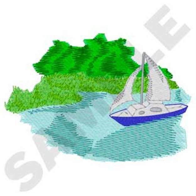 Picture of Sailboat Machine Embroidery Design