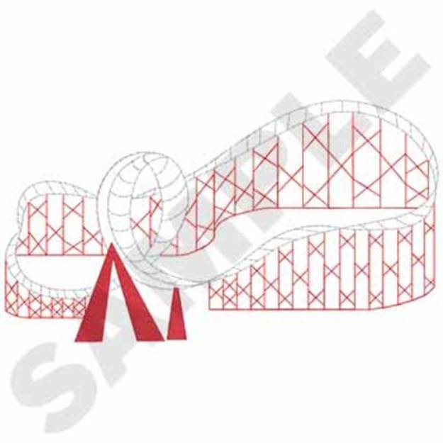 Picture of Roller Coaster Redwork Machine Embroidery Design