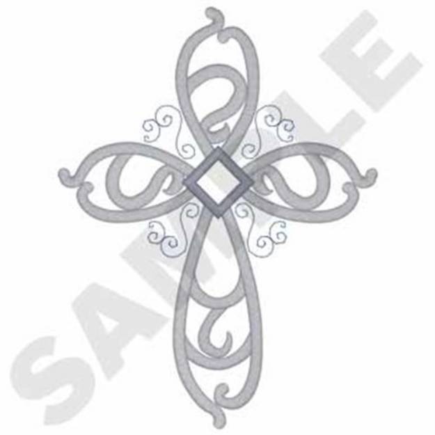 Picture of Decorative Cross Machine Embroidery Design