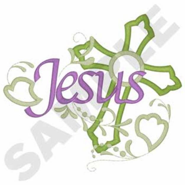 Picture of Jesus with Cross Machine Embroidery Design