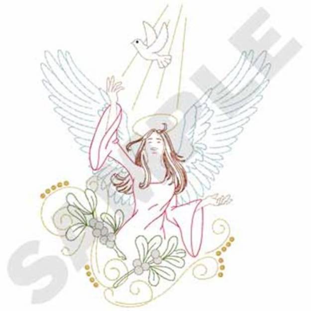 Picture of Angel & Dove Machine Embroidery Design