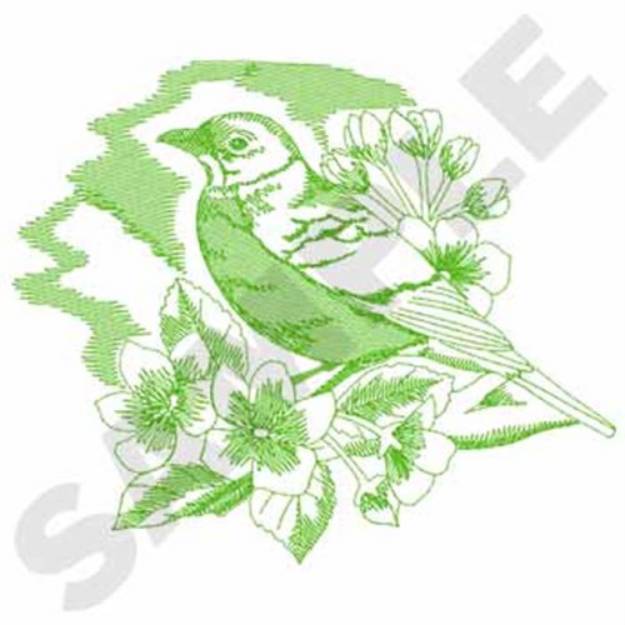 Picture of Spring Robin Machine Embroidery Design