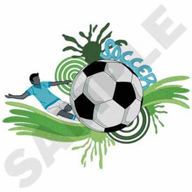 Picture of Soccer Machine Embroidery Design