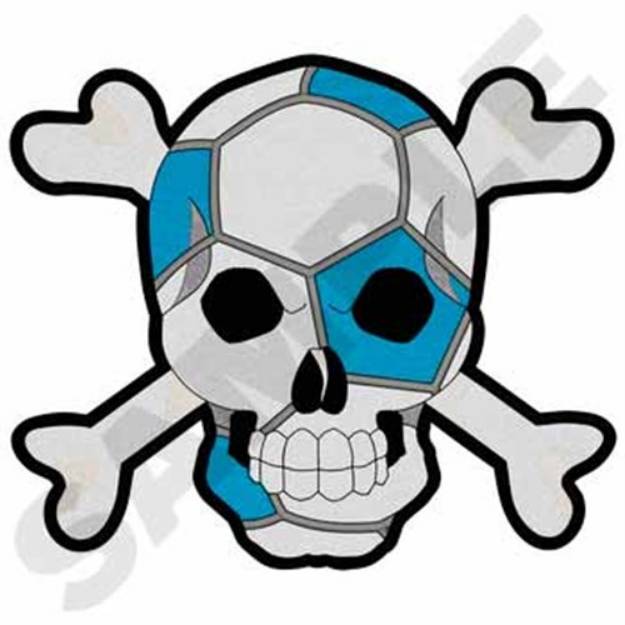 Picture of Soccer Skull Machine Embroidery Design