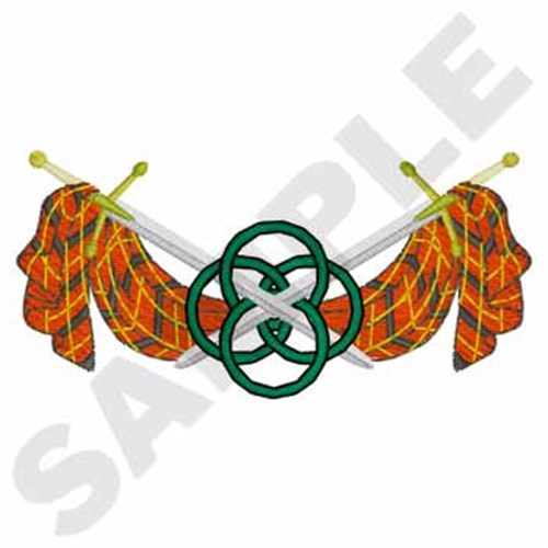 Crossed Claymores Machine Embroidery Design