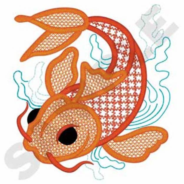 Picture of Lace Koi Fish Machine Embroidery Design