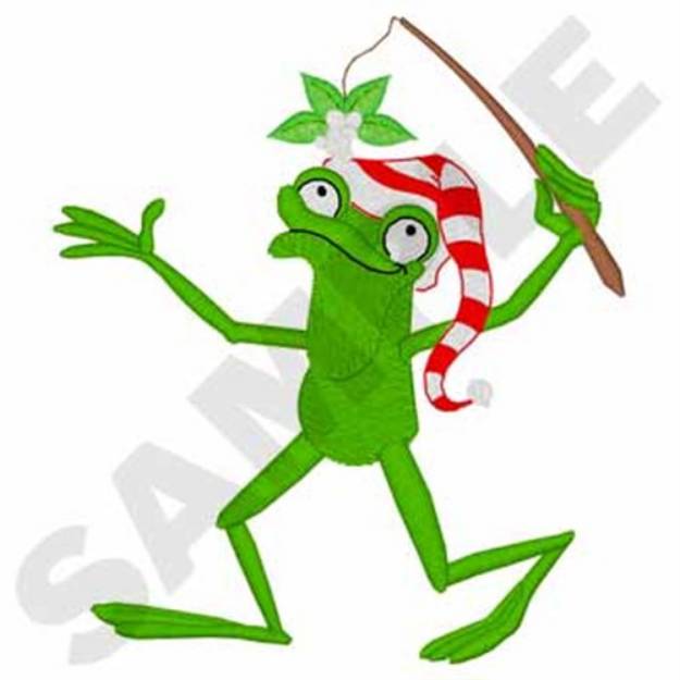 Picture of Mistletoe Frog Machine Embroidery Design