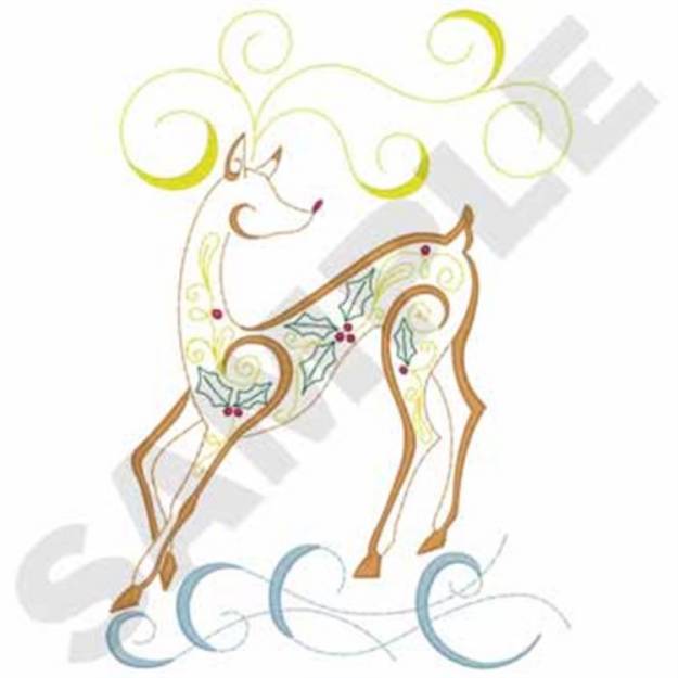 Picture of Decorative Reindeer Machine Embroidery Design