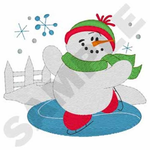 Picture of Skating Snowman Machine Embroidery Design