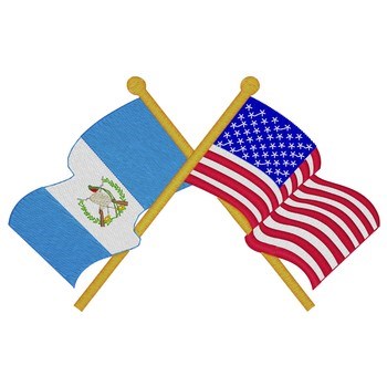 US & Guatemala Flags Machine Embroidery Design
