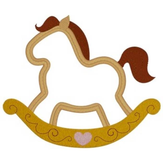 Picture of Rocking Horse Applique Machine Embroidery Design