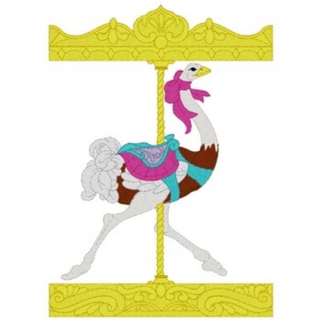 Picture of Carousel Ostrich Machine Embroidery Design