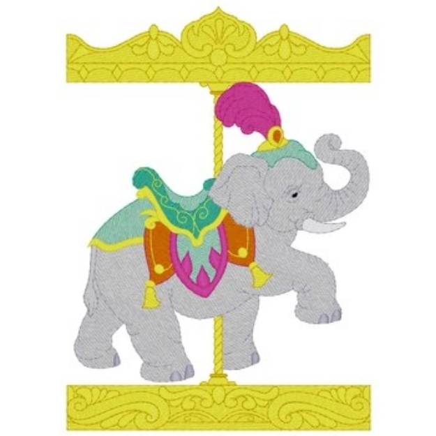 Picture of Carousel Elephant Machine Embroidery Design