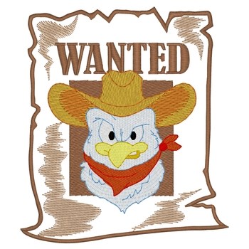 Wanted Poster Machine Embroidery Design