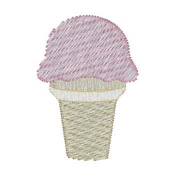 Ice Cream Cone Machine Embroidery Design