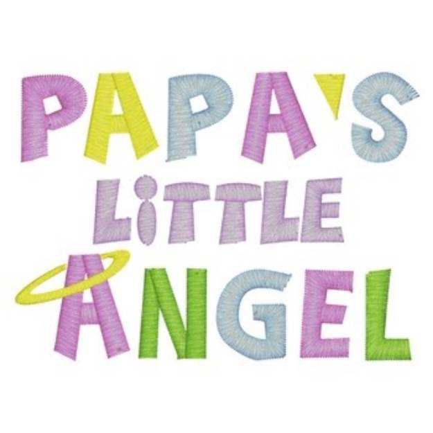 Picture of Papas Little Angel Machine Embroidery Design