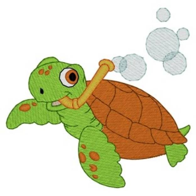 Picture of Snorkeling Turtle Machine Embroidery Design