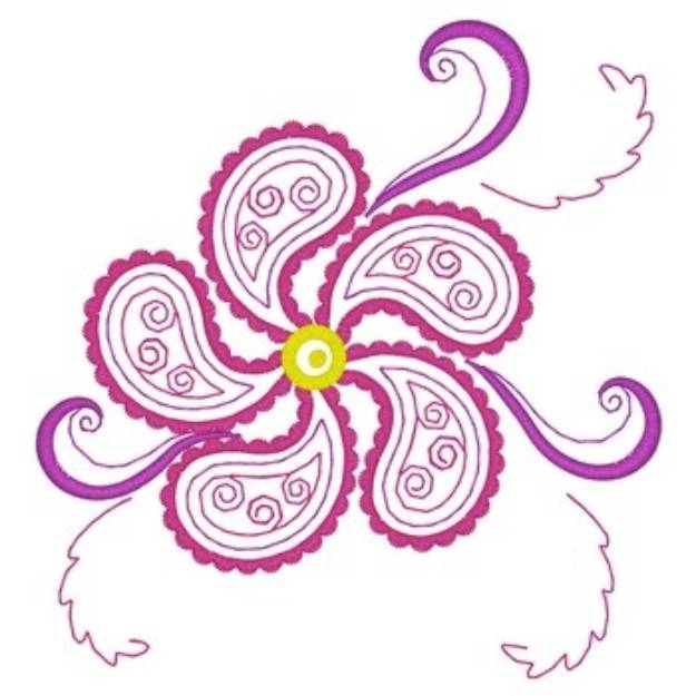 Picture of Paisley Flower Machine Embroidery Design