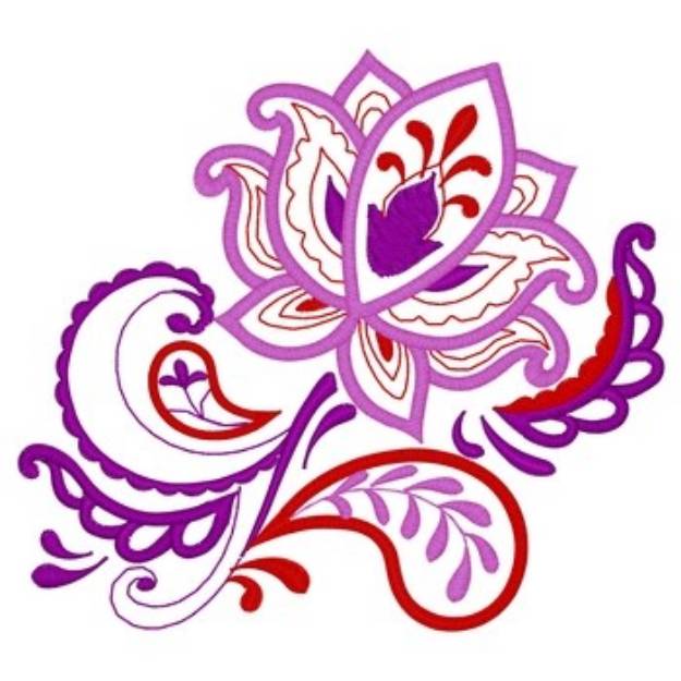 Picture of Paisley Flower Machine Embroidery Design