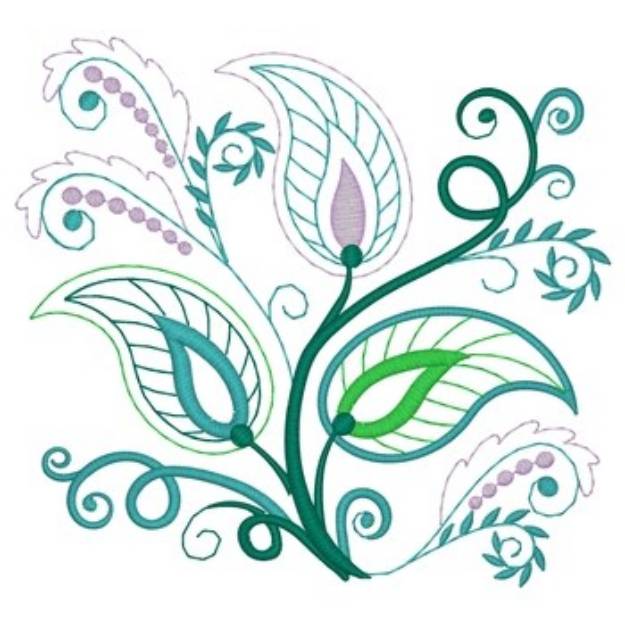 Picture of Paisley Leaves Machine Embroidery Design