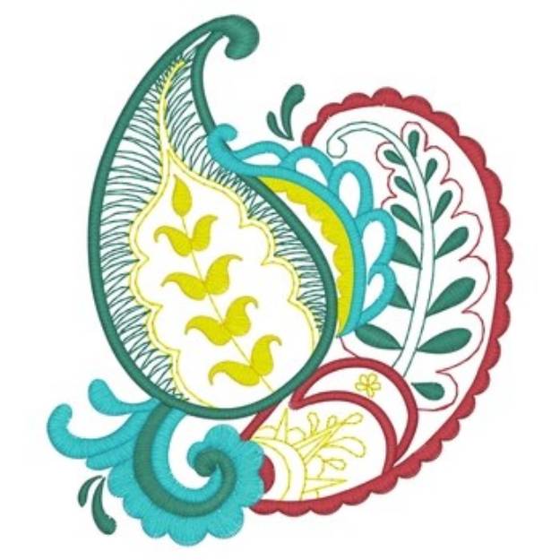 Picture of Paisley Leaf Machine Embroidery Design