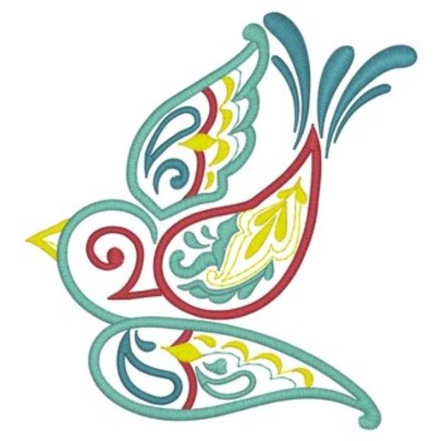 Picture of Paisley Bird Machine Embroidery Design