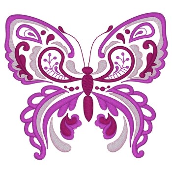 Paisley Butterfly Machine Embroidery Design