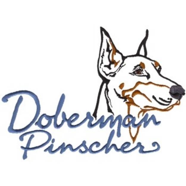 Picture of Doberman Pinscher Machine Embroidery Design