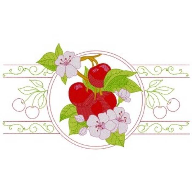 Picture of Cherry Border Machine Embroidery Design