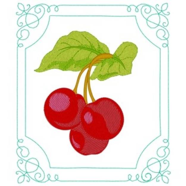 Picture of Cherries Machine Embroidery Design