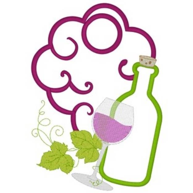 Picture of Wine Applique Machine Embroidery Design