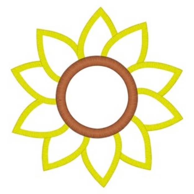 Picture of Sunflower Outline Machine Embroidery Design