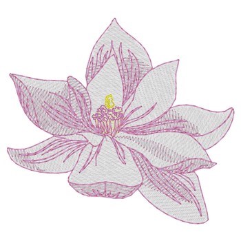 Small Magnolia Machine Embroidery Design