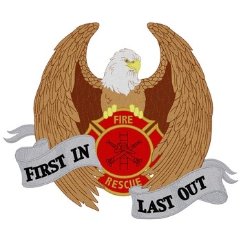 Bald Eagle Fire Rescue Machine Embroidery Design