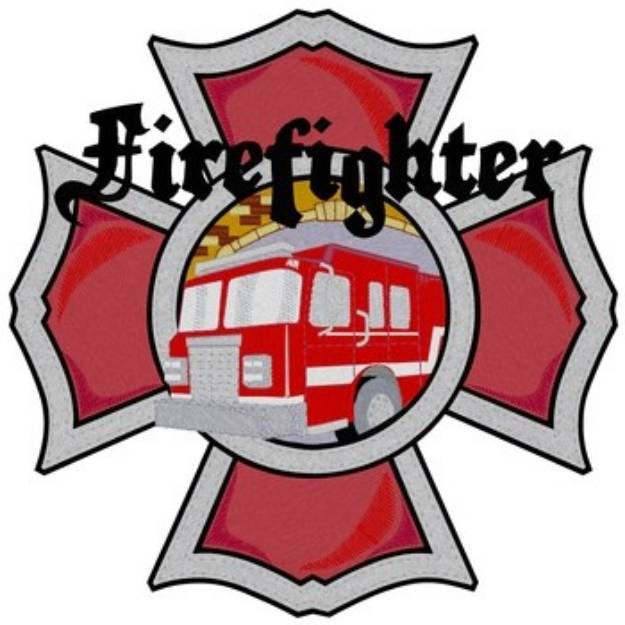 Picture of Firefighter Maltese Cross Machine Embroidery Design