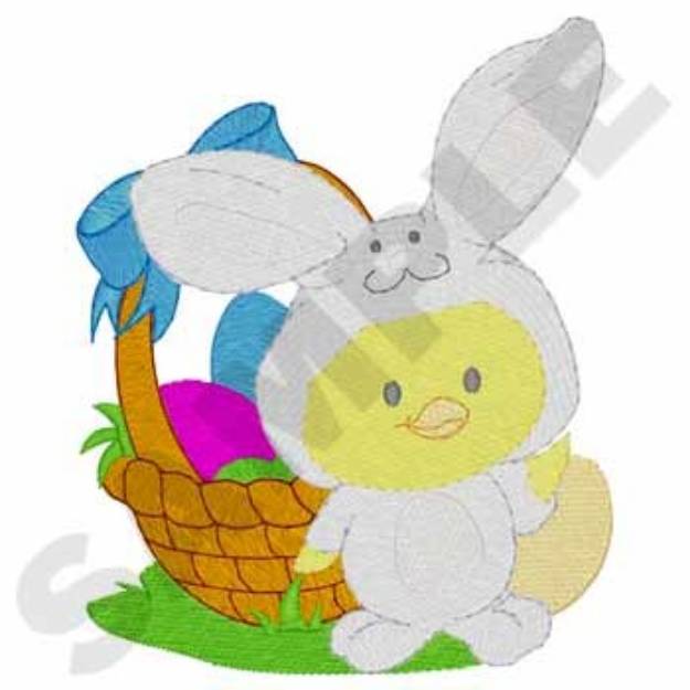 Picture of Chick In Bunny Suit Machine Embroidery Design