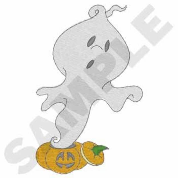 Picture of Ghost In Pumpkin Machine Embroidery Design